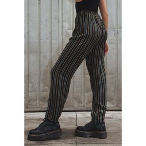 Brandy Melville 2 Frankie Pants Pull On Striped Flowey Elastic Waist